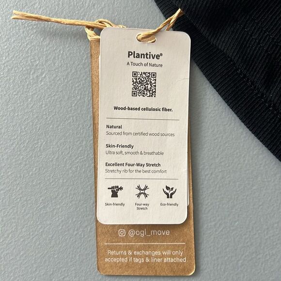 New OGL Plantive® Stretch Cotton Halter Neck Faux Button Placket Brami - Black - Picture 3 of 10